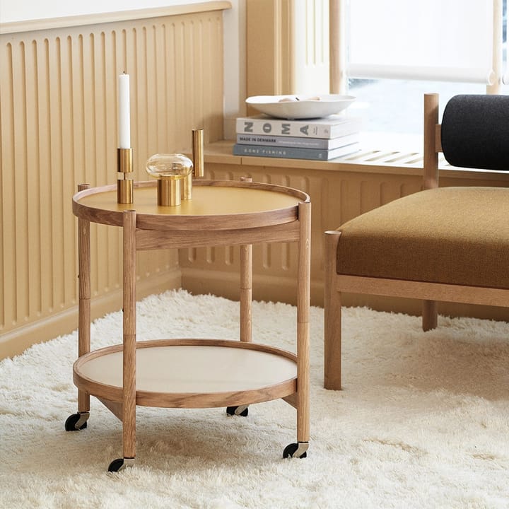 Bølling Tray Table model 50 rullbord - stone, obehandlat ekstativ - Brdr. Krüger