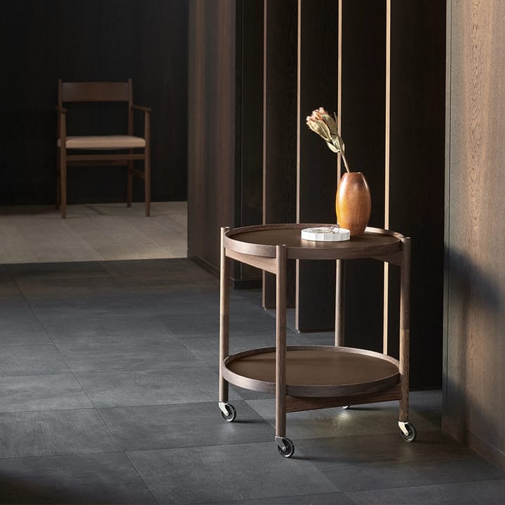 Bølling Tray Table model 50 rullbord, stone, obehandlat ekstativ Brdr. Krüger