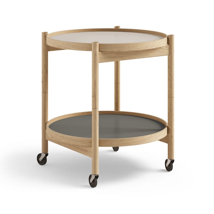 Bølling Tray Table model 50 rullbord - stone, oljat ekstativ - Brdr. Krüger