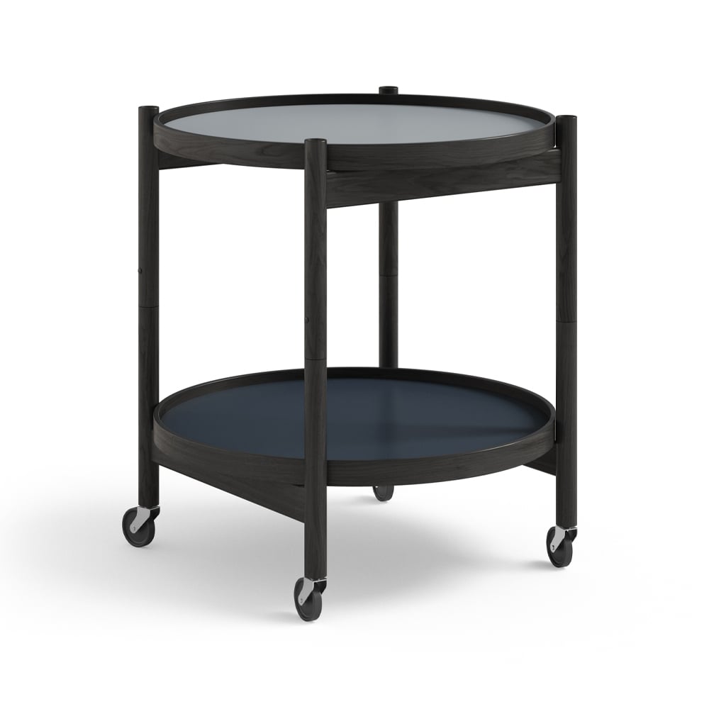 Brdr. Krüger Bolling Tray Table model 50 rullbord water, svartlackat ekstativ