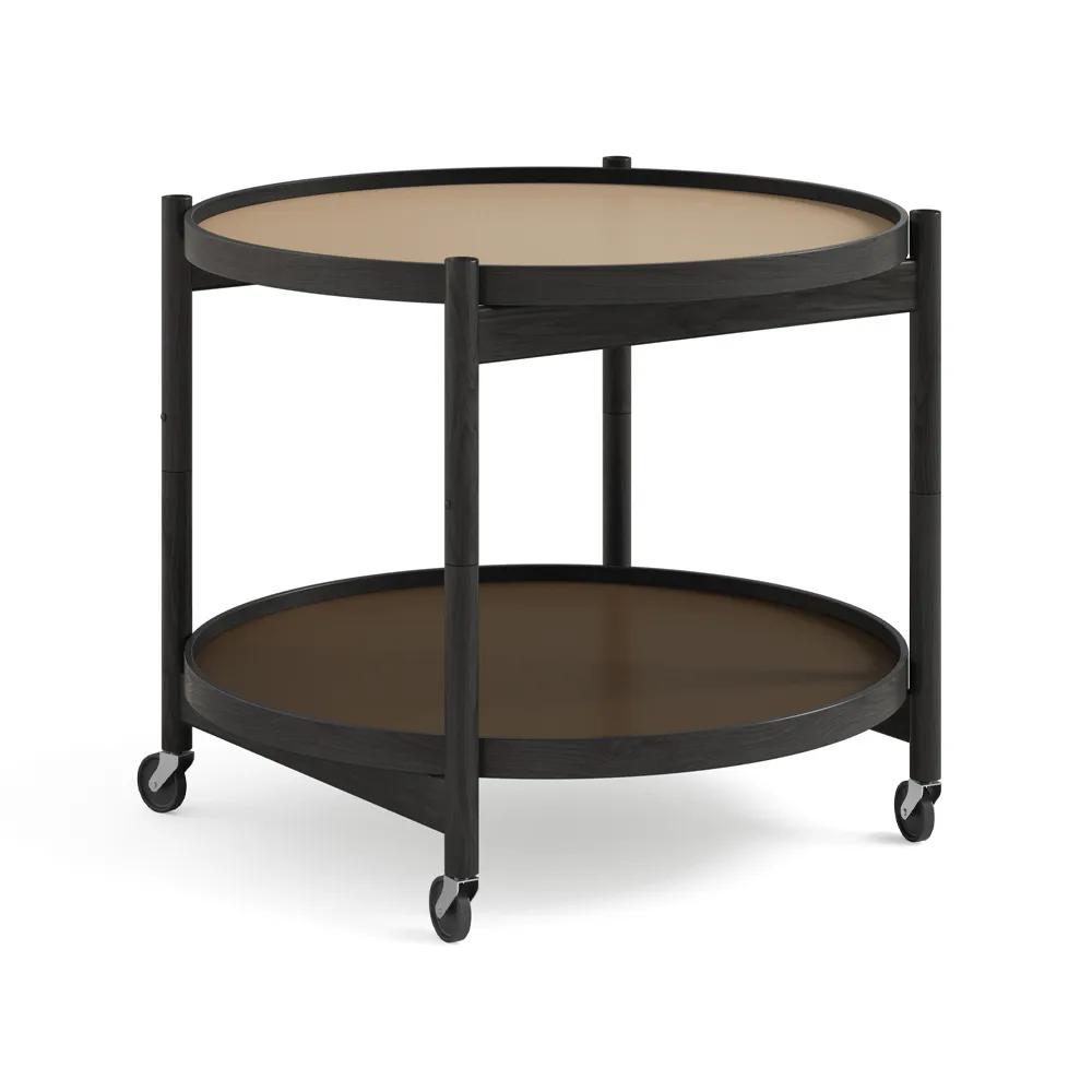 Bølling Tray Table model 60 rullbord, earth, svartlackat ekstativ Brdr. Krüger