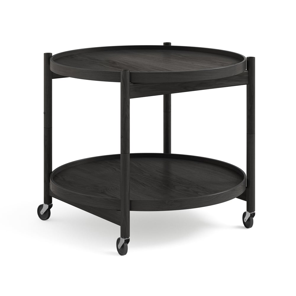 Brdr. Krüger Bolling Tray Table model 60 rullbord ek svart lack, svartlackat ekstativ