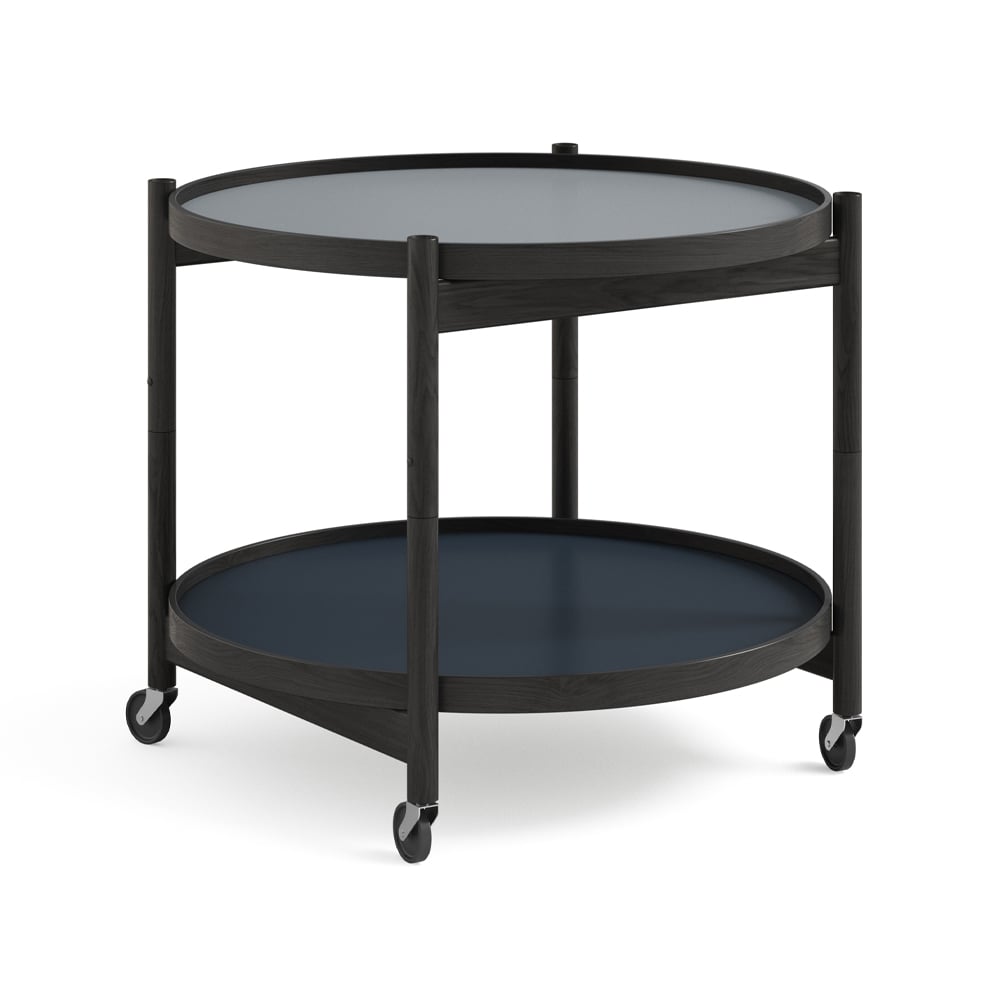 Brdr. Krüger Bolling Tray Table model 60 rullbord water, svartlackat ekstativ
