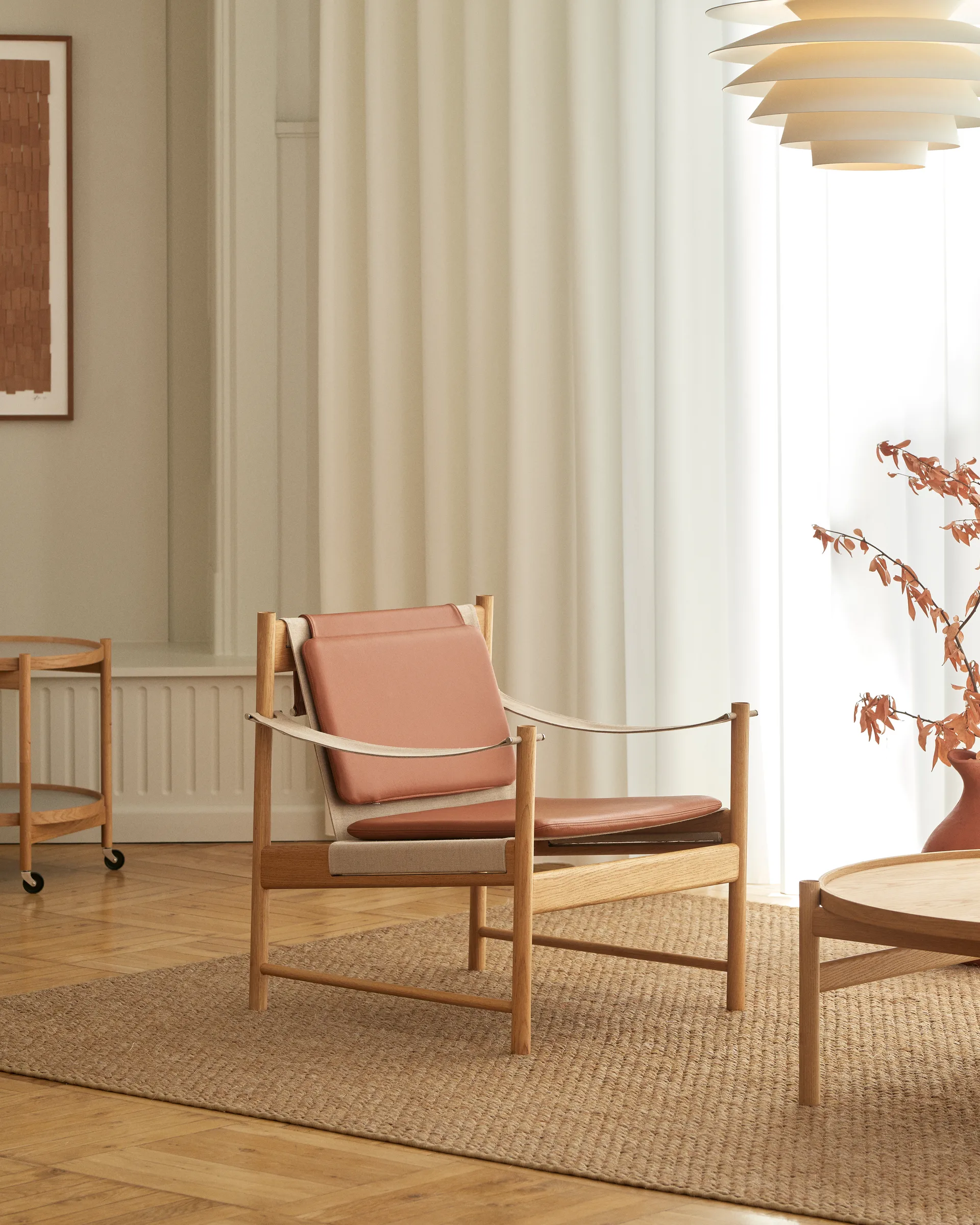 HB loungestol, Oljad ek-läder brandy Brdr. Krüger