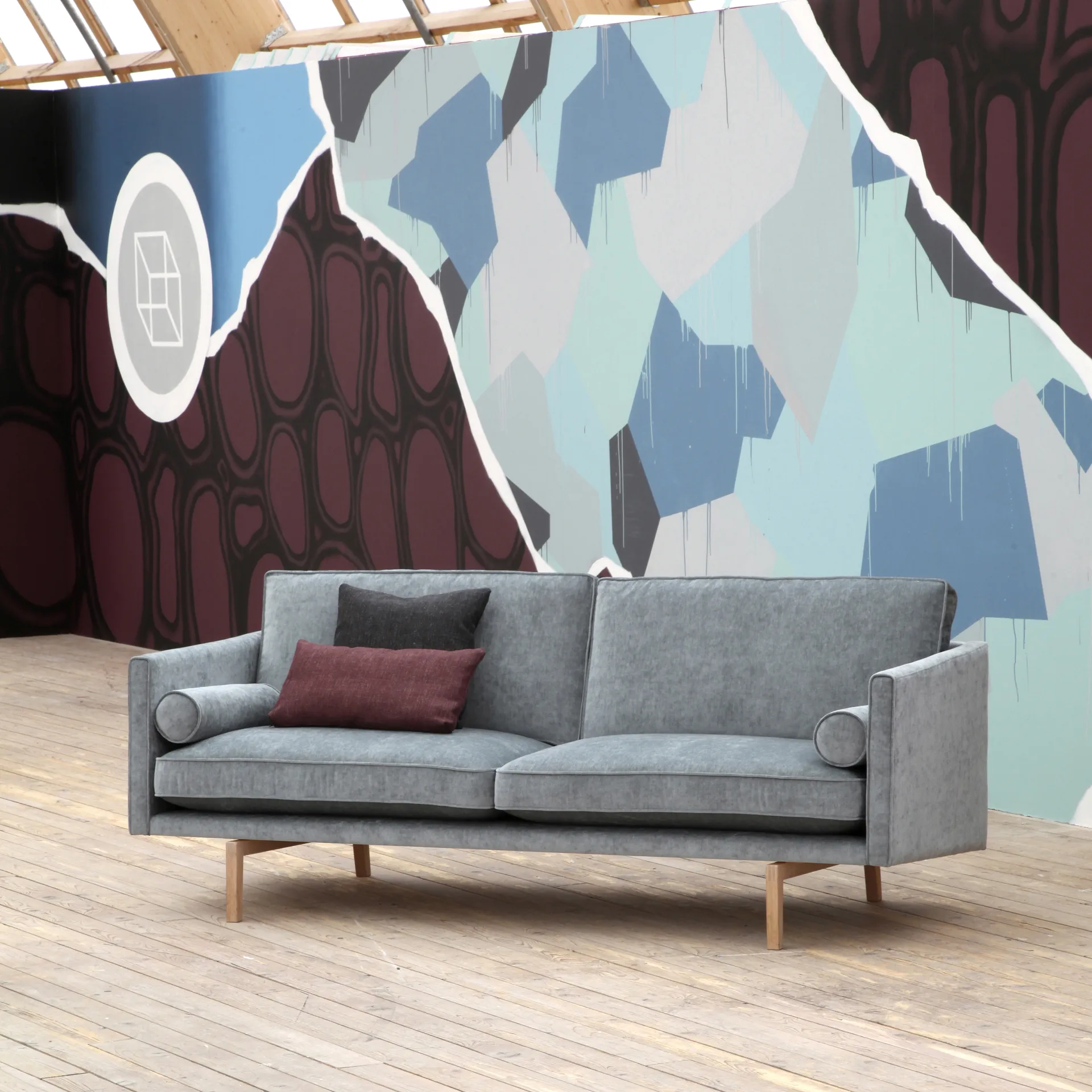 Edge soffa 3-sits, 3-sits tyg prisma 13 mörkgrön Bröderna Anderssons