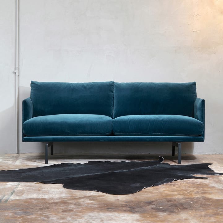 Electra soffa - 3-sits läder vintage grey-svart - Bröderna Anderssons