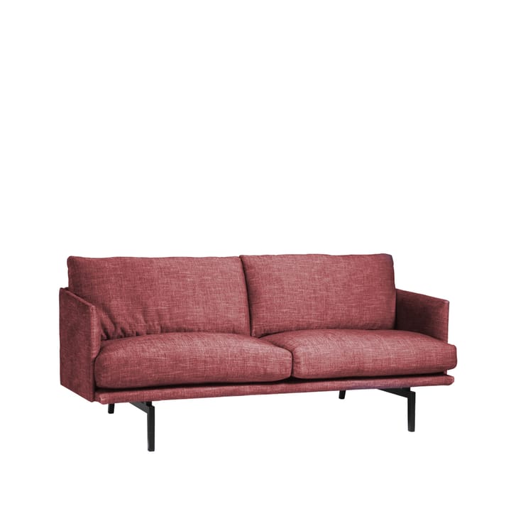 Electra soffa - 3-sits tyg center 101 röd, svart metallmed - Bröderna Anderssons