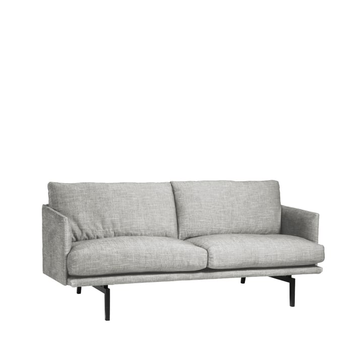 Electra soffa - 3-sits tyg center 104 silver, svart metallmed - Bröderna Anderssons
