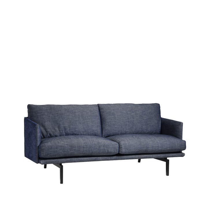 Electra soffa - 3-sits tyg center 112 blå, svart metallmed - Bröderna Anderssons