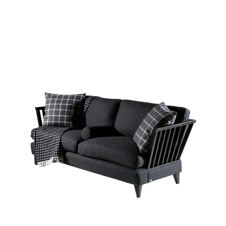 Särö soffa - 3-sits tyg facet 9 svart, svartbetsad ek - Bröderna Anderssons
