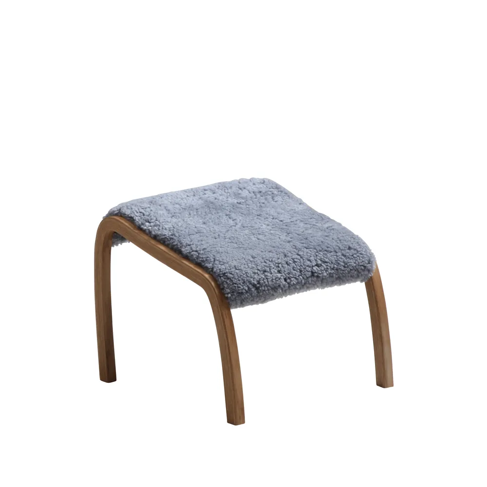 Torparen/Patronen fotpall, fårskinn graphite, oljad ek Bröderna Anderssons