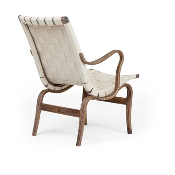 Eva låg fåtölj med armstöd - Rökt ek-naturflätad linnegjord - Bruno Mathsson International