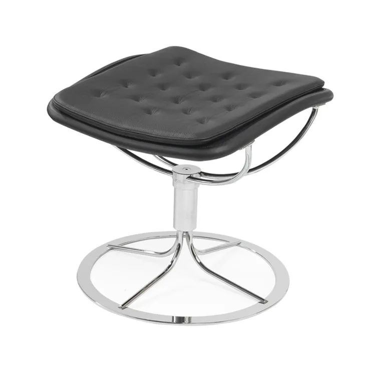 Jetson 69 fotpall, Elmonordic svart-tät väv-krom Bruno Mathsson International