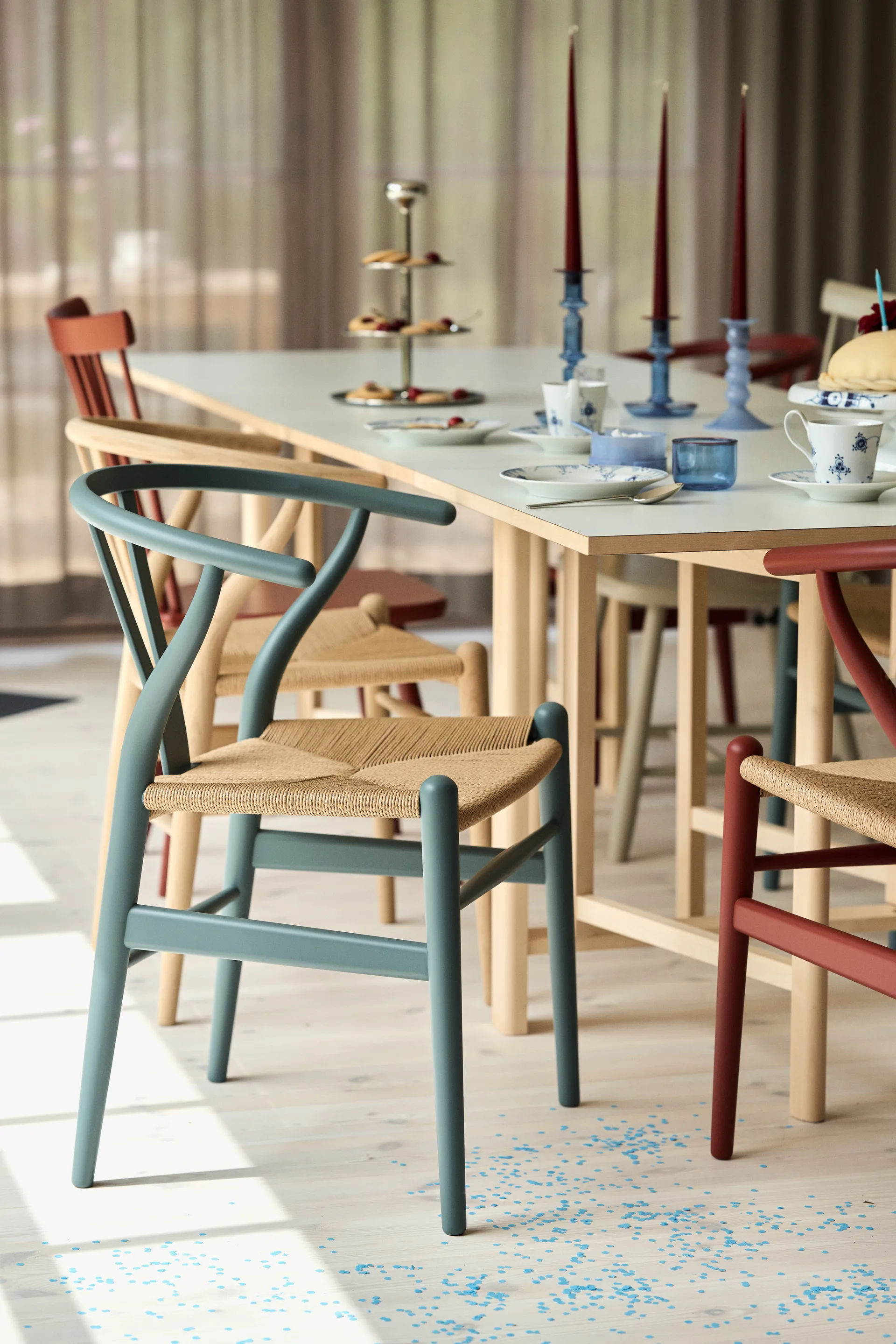 Mi 901 fällbord, vit, björkstativ Bruno Mathsson International