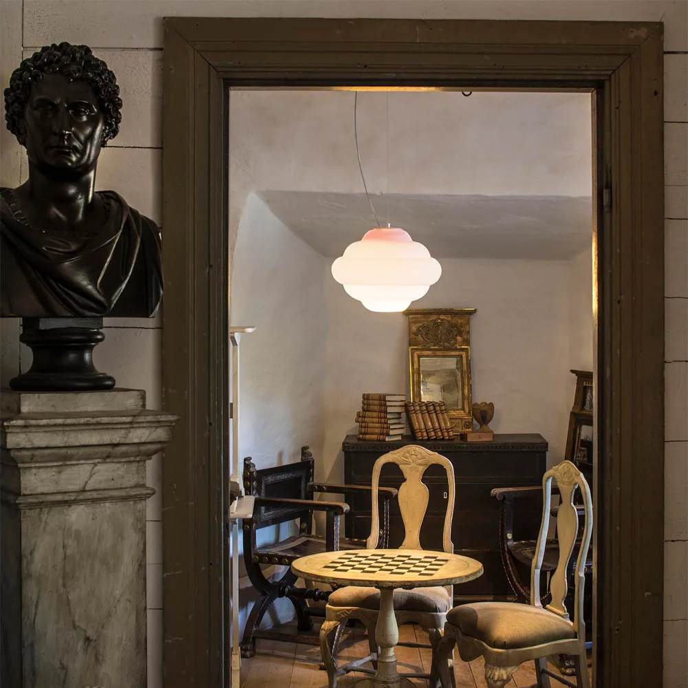 Cloud pendel, vit, opalglas med färgfilter Bsweden