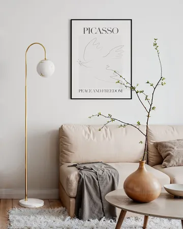 Bellagio golvlampa 163 cm - Mässing-vit - By Rydéns