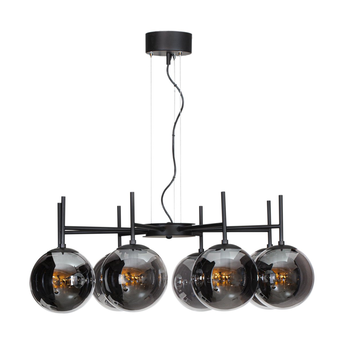 By Rydéns Boyle taklampa 8-låg 83 cm Rökgrå | Skandinavisk Design | Plafonder | Grå