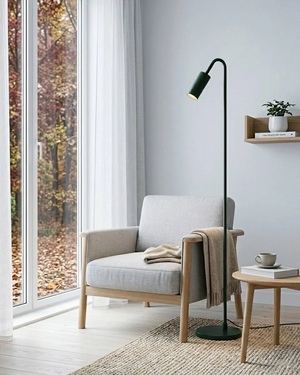 Curve golvlampa 146 cm, Matt grön By Rydéns