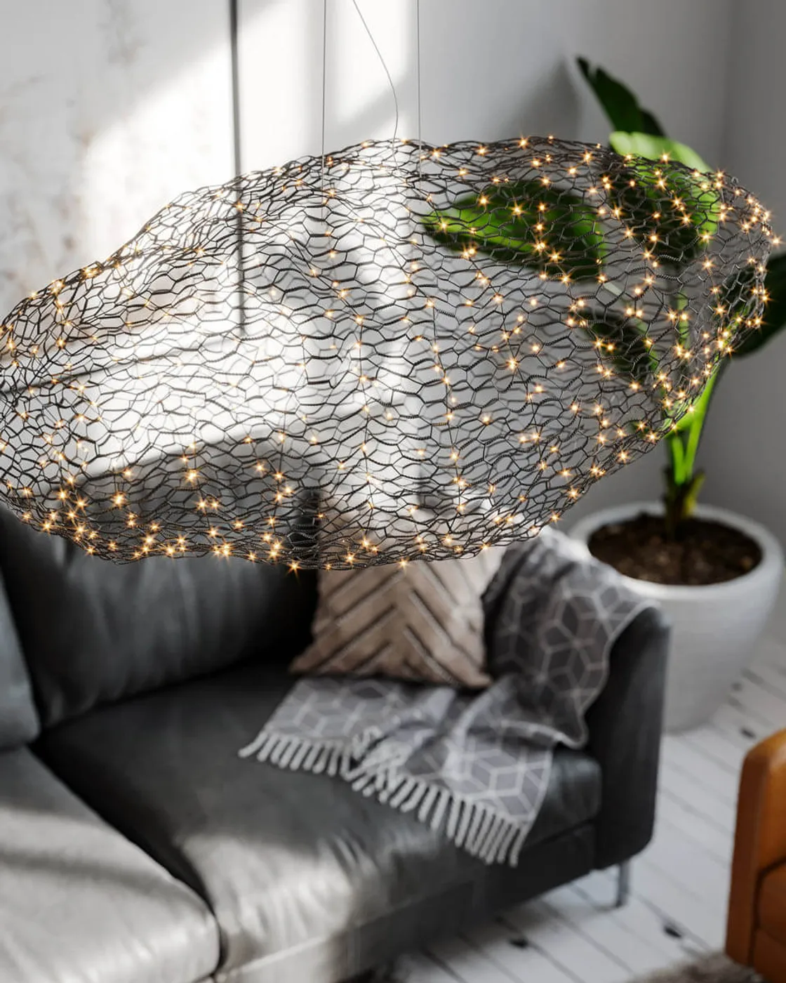 Hayden taklampa 115 cm, Matt svart By Rydéns