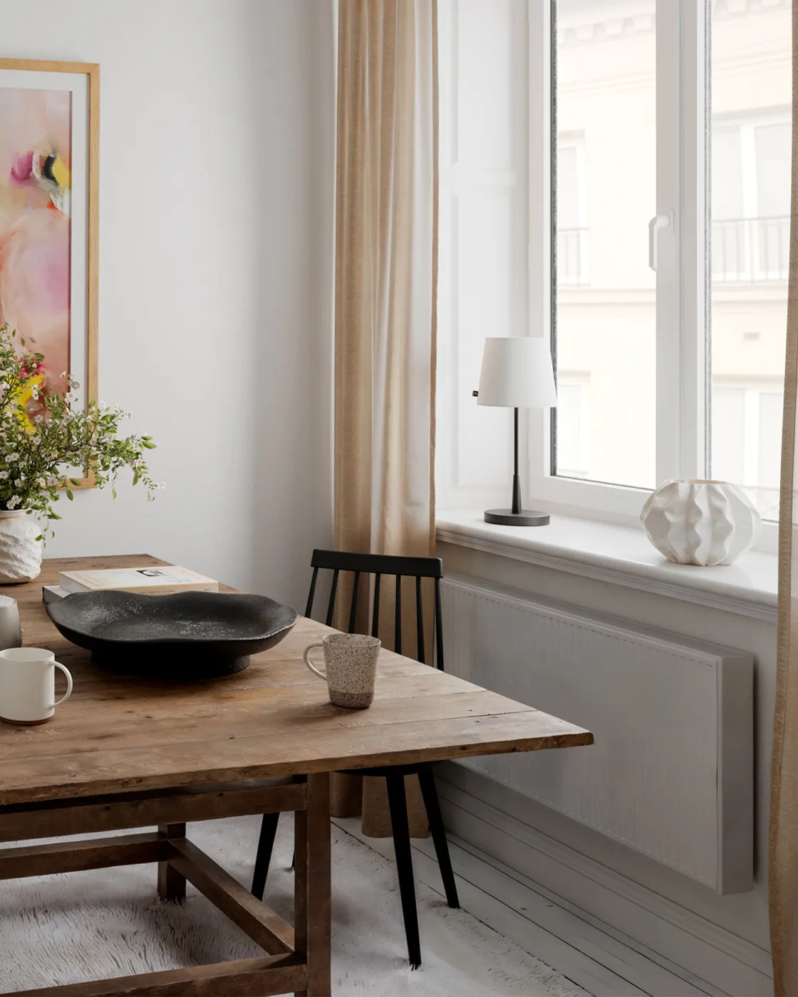 Lumi bordslampa 48,5 cm, Matt svart-vit By Rydéns