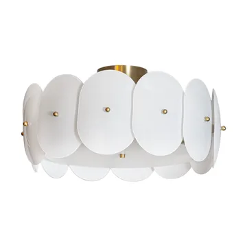 Omlott plafond Ø53 cm - Mässing-vit - By Rydéns