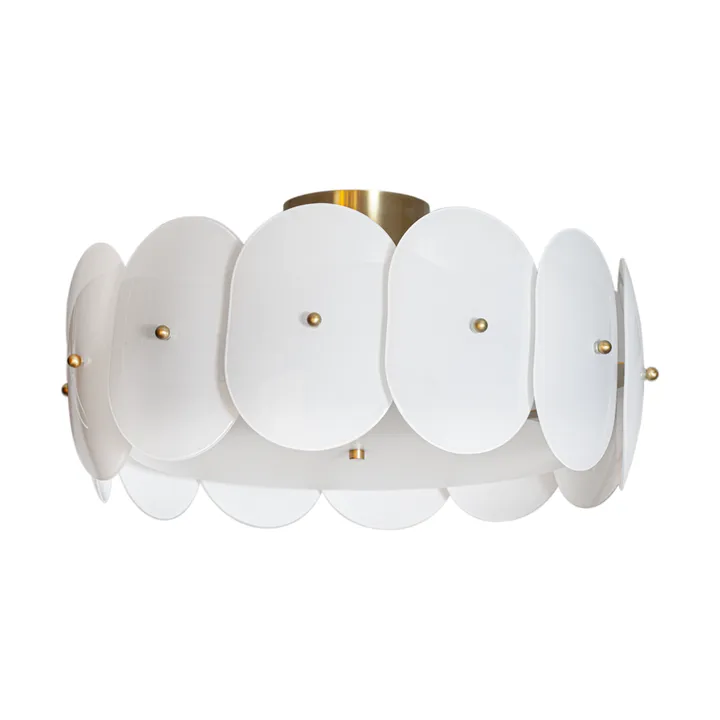 Omlott plafond Ø53 cm - Mässing-vit - By Rydéns