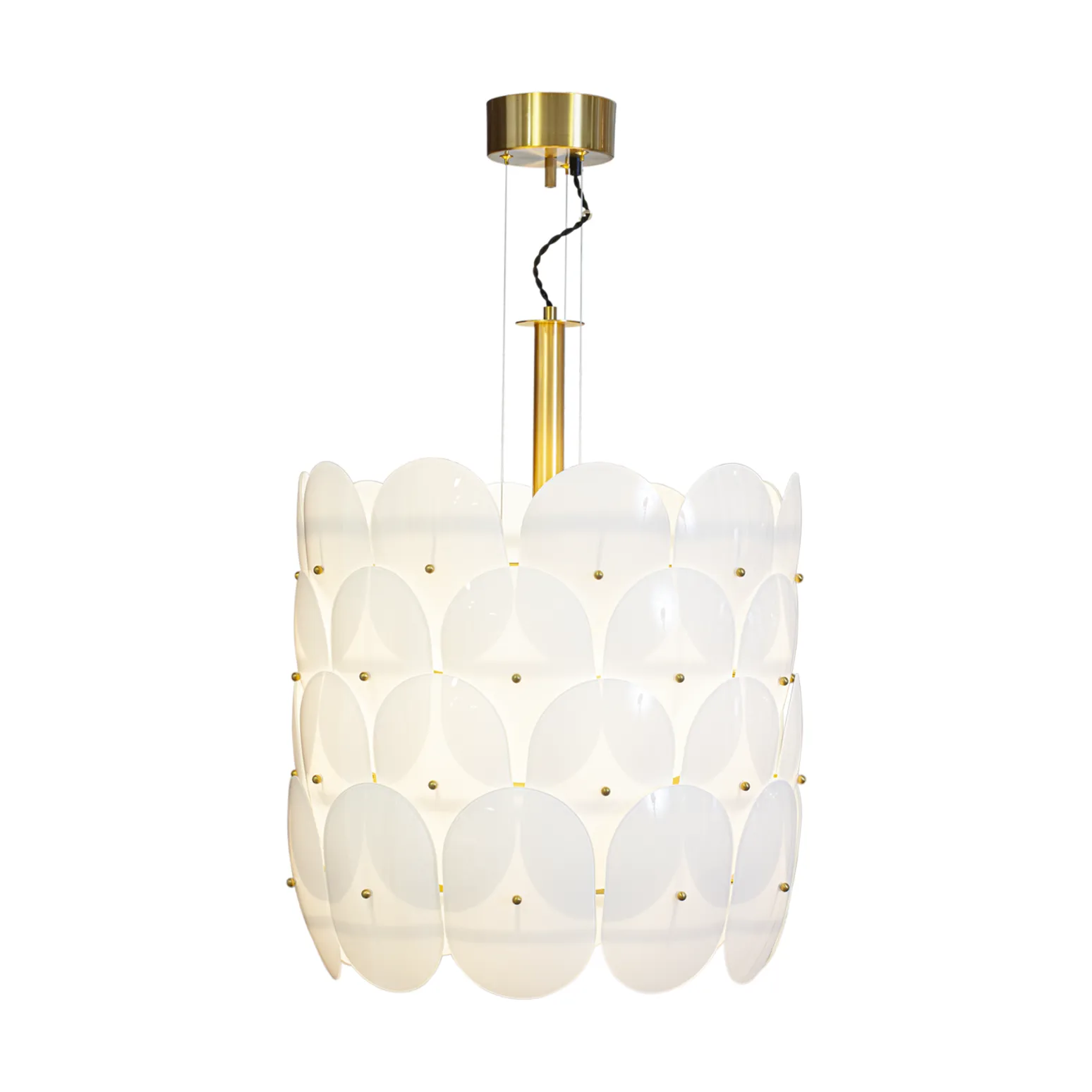 Omlott taklampa Ø50 cm, Mässing-vit By Rydéns