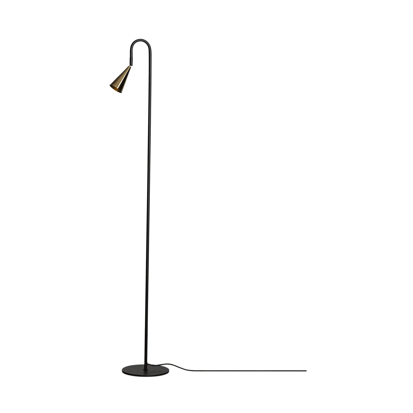 Spline golvlampa, Svart-mässing, 140 cm By Rydéns