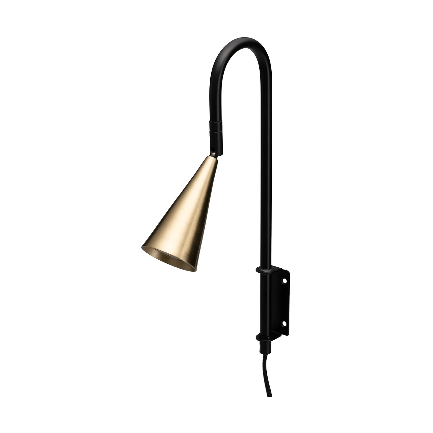 Spline vägglampa, Svart-mässing, 36 cm By Rydéns