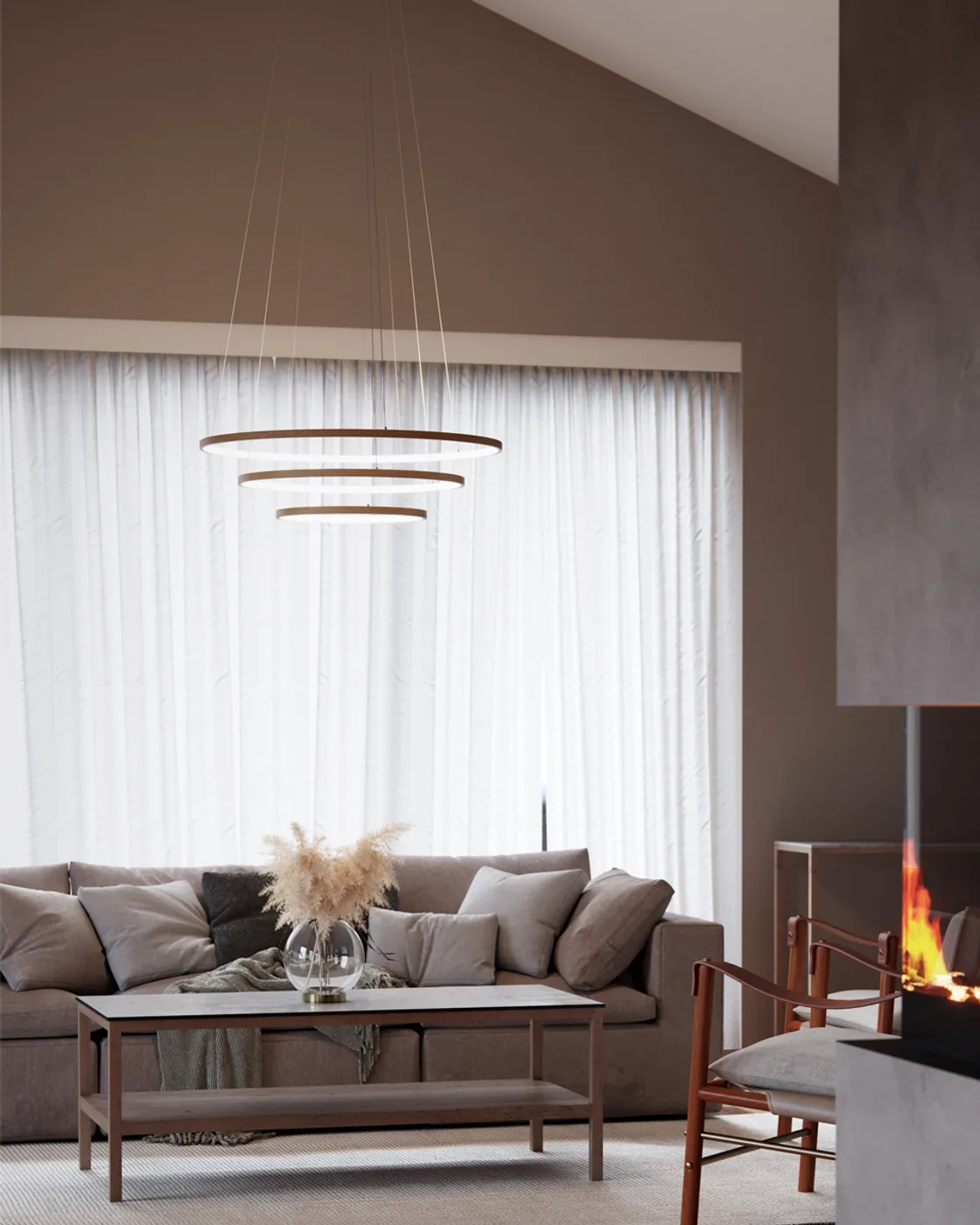 Trione taklampa Ø80 cm, Natur By Rydéns