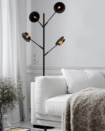 Turno golvlampa 175,5 cm - Matt svart-guld - By Rydéns