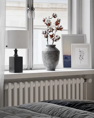 Woody bordslampa 41 cm - Svart-vit - By Rydéns