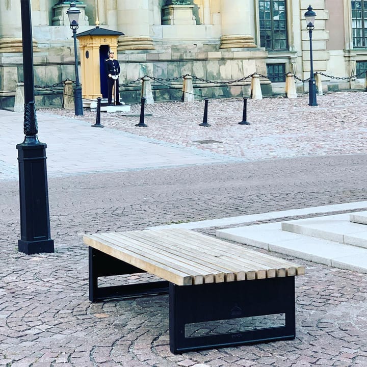 Block bänk, Ek olja, bred, svart stativ Byarums bruk
