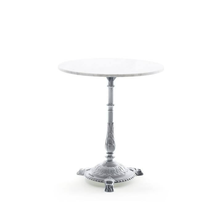Classic cafébord - marmor vit, rått aluminiumstativ - Byarums bruk