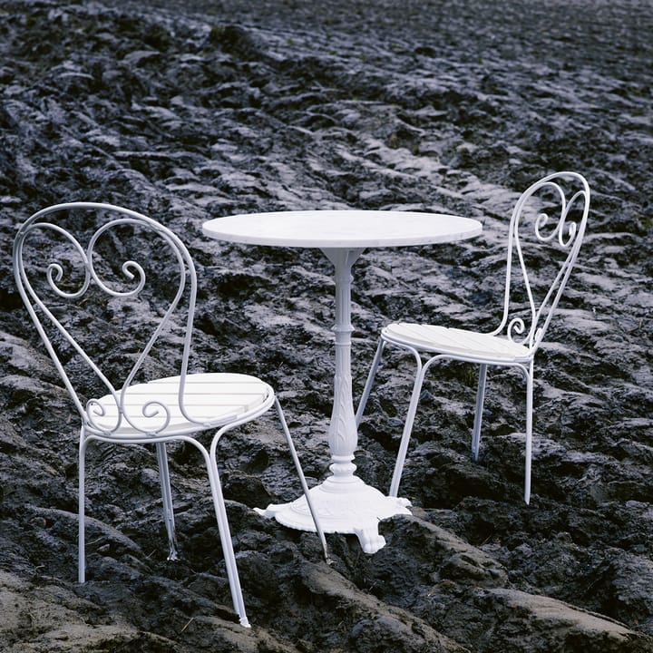 Classic cafébord, Marmor vit, vitt stativ Byarums bruk