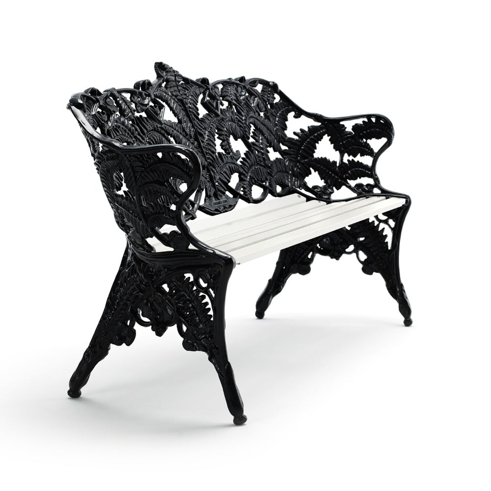 Byarums bruk Classic soffa Vit lack furu, svart stativ