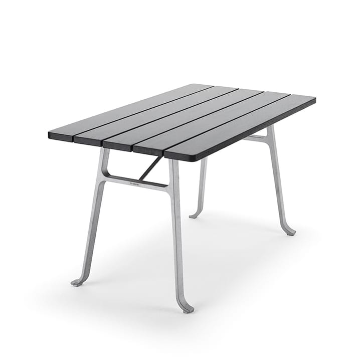 Seriff bord - Mahogny svart lasyr, rå aluminiumstativ - Byarums bruk
