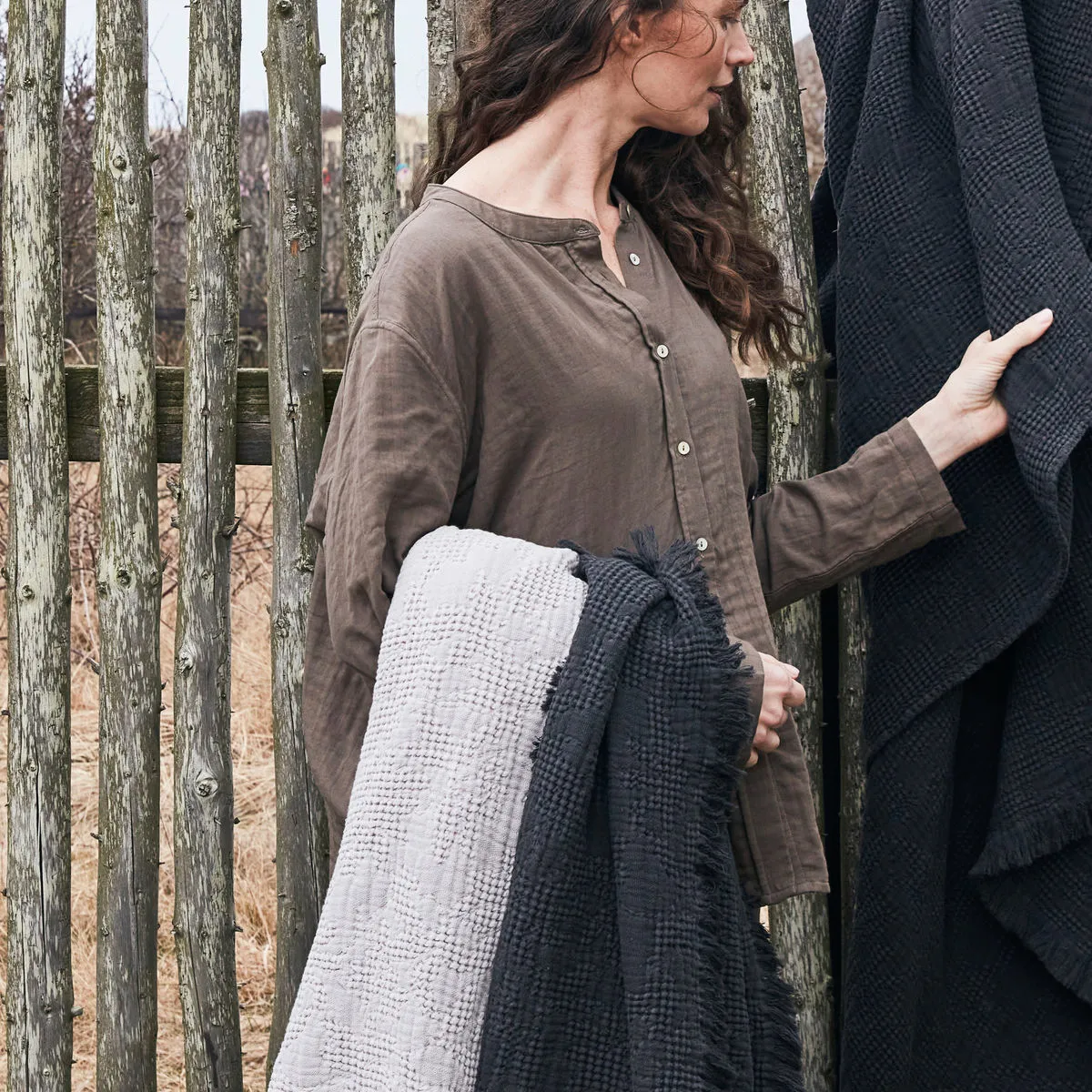 Hilda överkast 170x180 cm, Coal byNORD