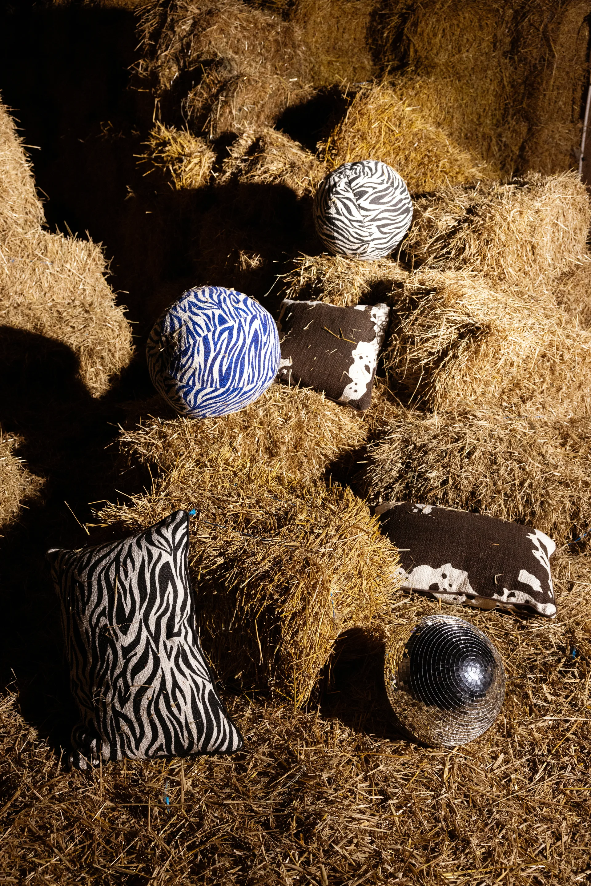 Anima kudde Ø35 cm, Zebra-svart Byon