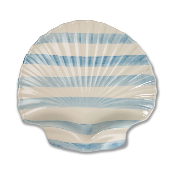 Armona stripe uppläggningsfat 32x32,5 cm - Ljusblå-vit - Byon
