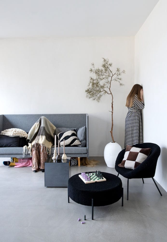 Check pläd, Mixed beige Byon
