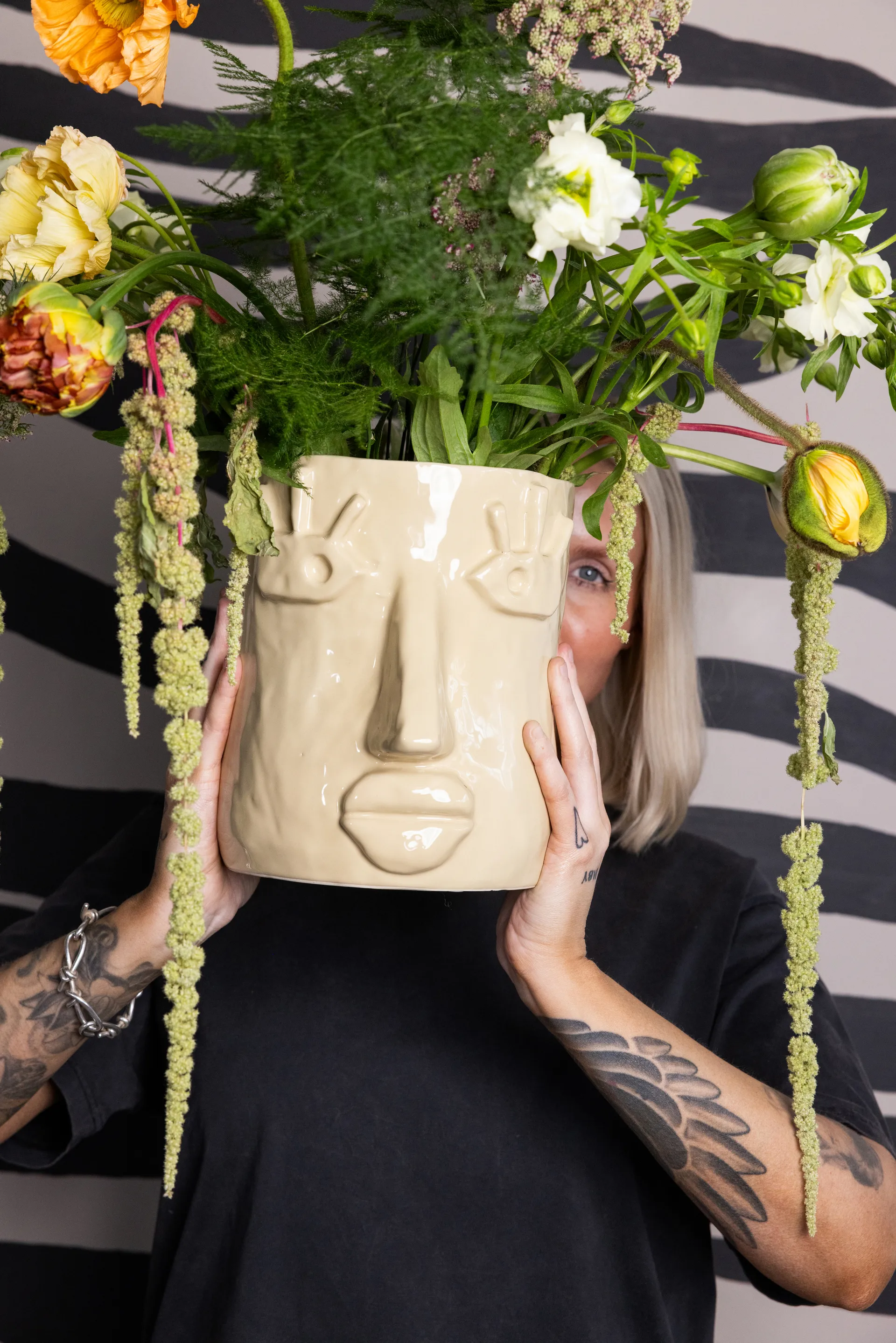 Facy kruka L 24x19x22 cm, Beige Byon