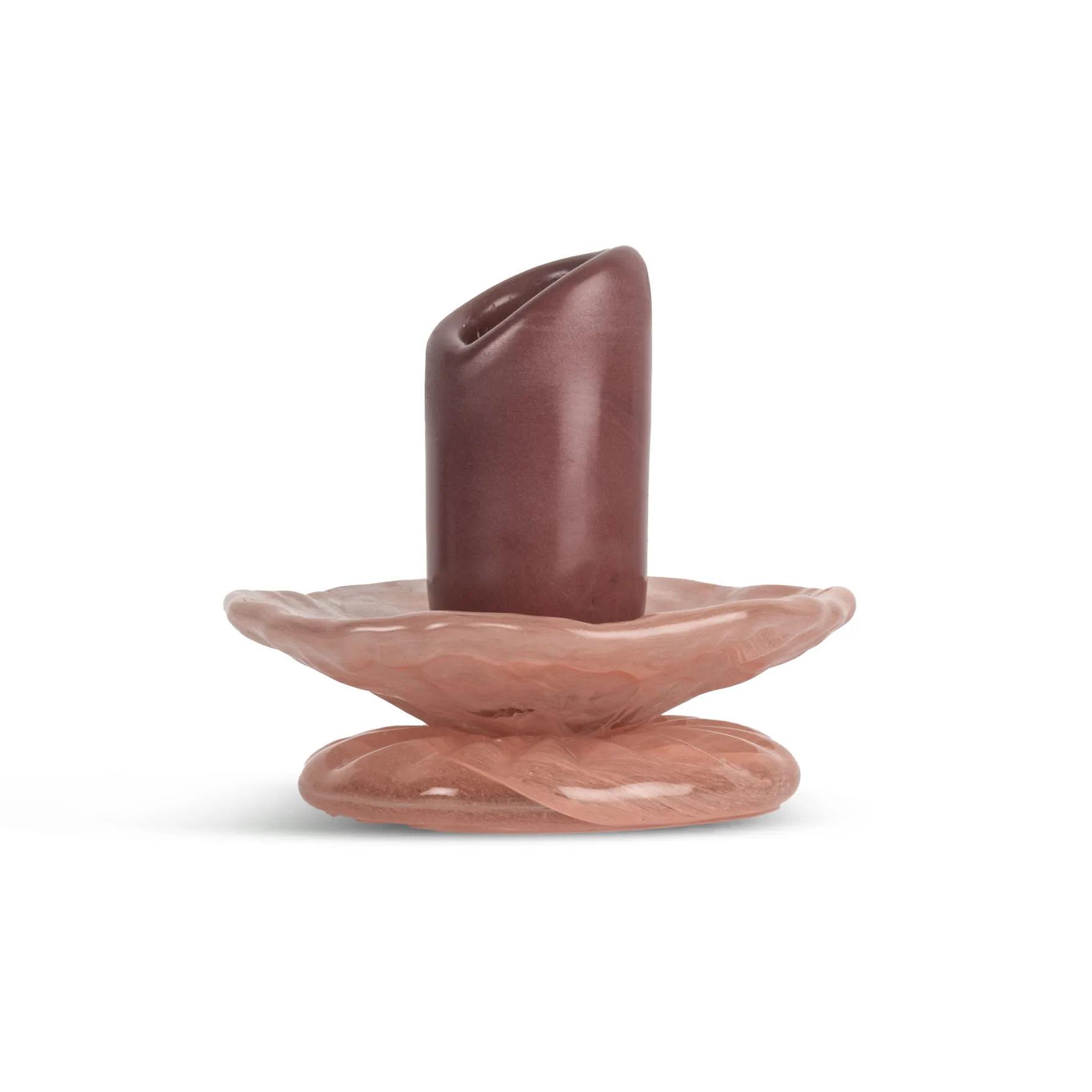 Lara ljusstake XS 9 cm, Vinröd-rosa Byon