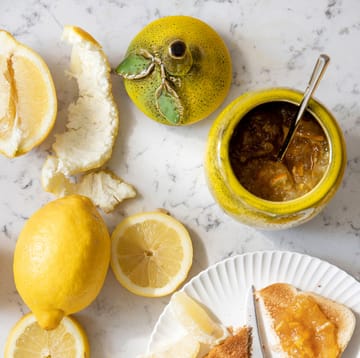Lemon jam skål med lock 15,5 cm - Gul - Byon