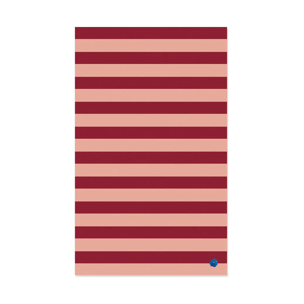 Leya stripe duk 150x250 cm, Röd-rosa Byon