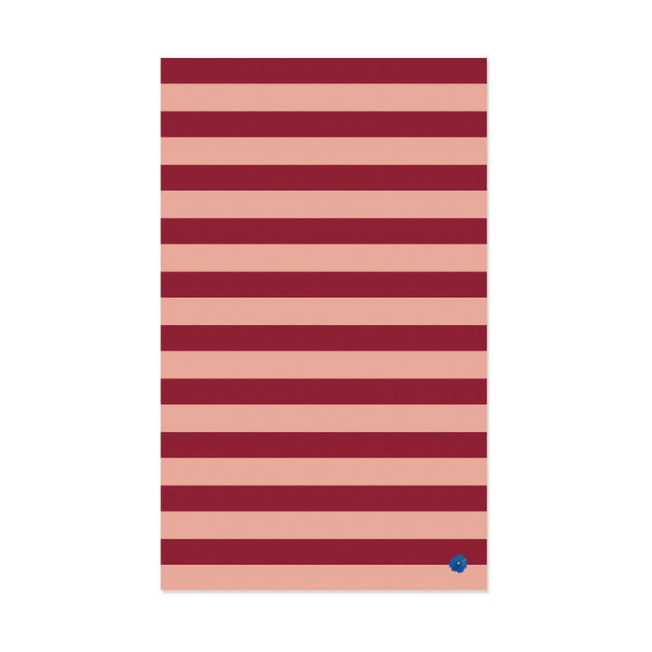 Leya stripe duk 150x250 cm - Röd-rosa - Byon