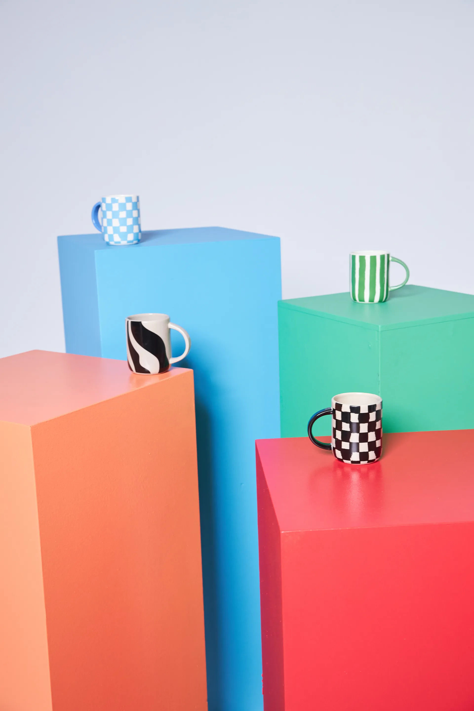 Liz mugg stripe 28 cl, Grön-vit Byon