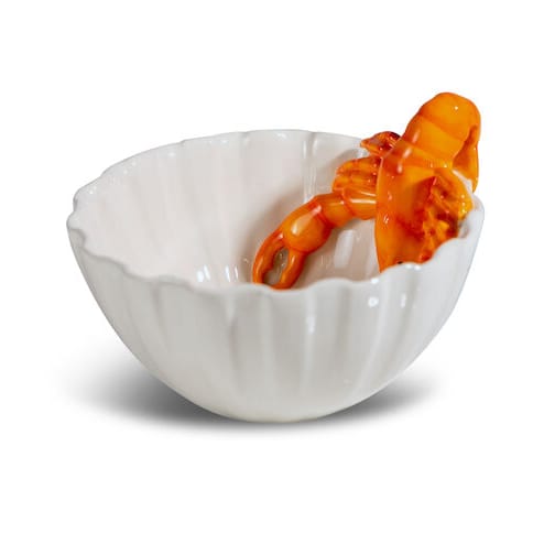 Lobsti skål Ø14 cm - Vit-orange - Byon