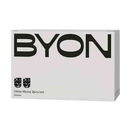 Messy glas 30 cl 2-pack, Grön Byon