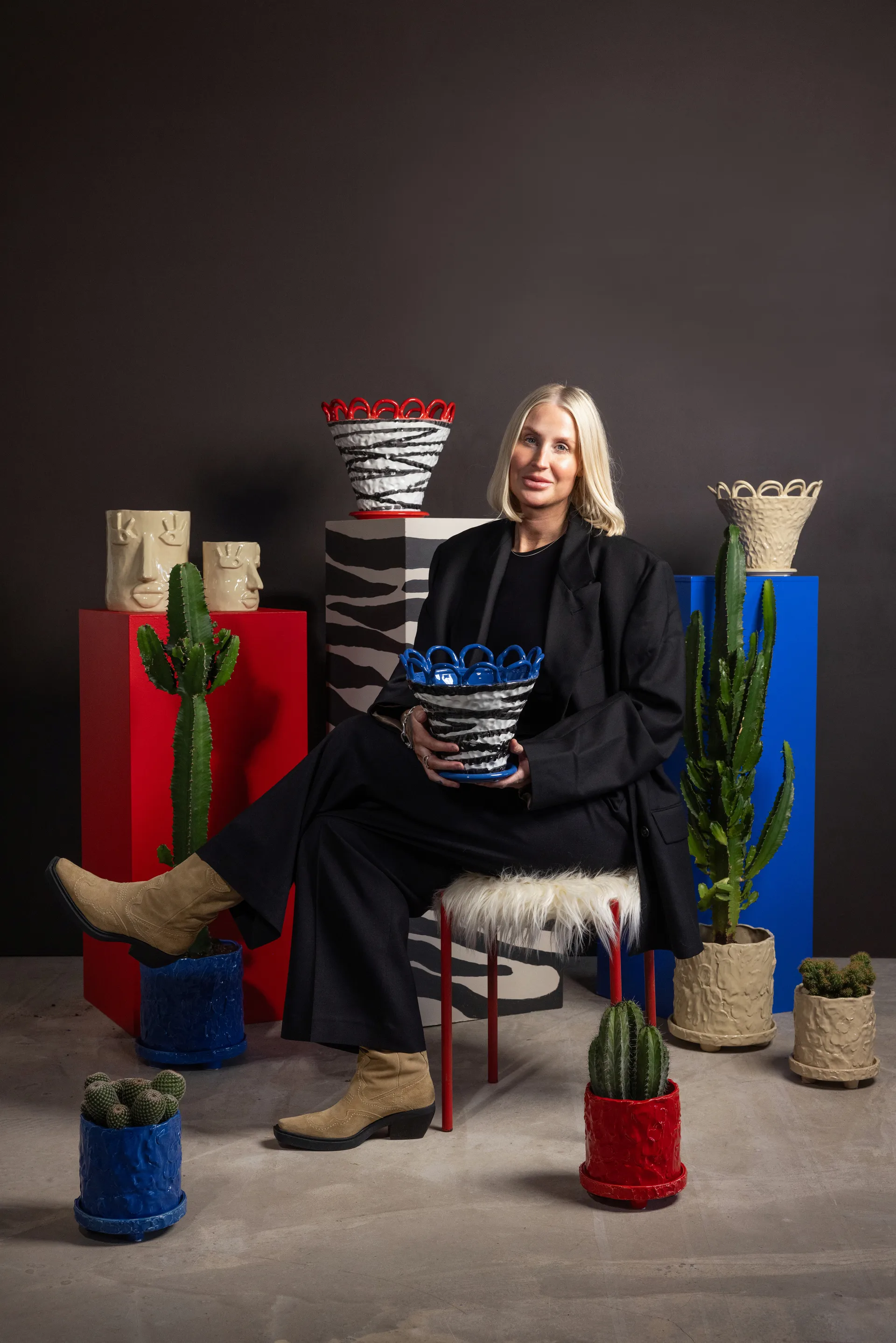 Muddy kruka S Ø17,5 cm, Blå Byon